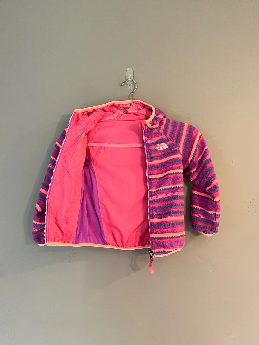 North Face Reversible Grizzly Peak Fleece Lined Wind Jacket 4T Outdoor Hiking